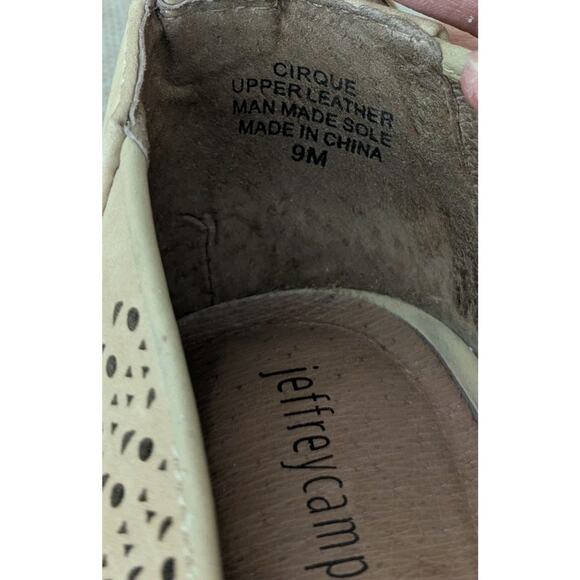 Jeffrey Campbell Cirque Size 9M Beige Cut Out Wedge Heel Leather Ankle Strap - Picture 7 of 8